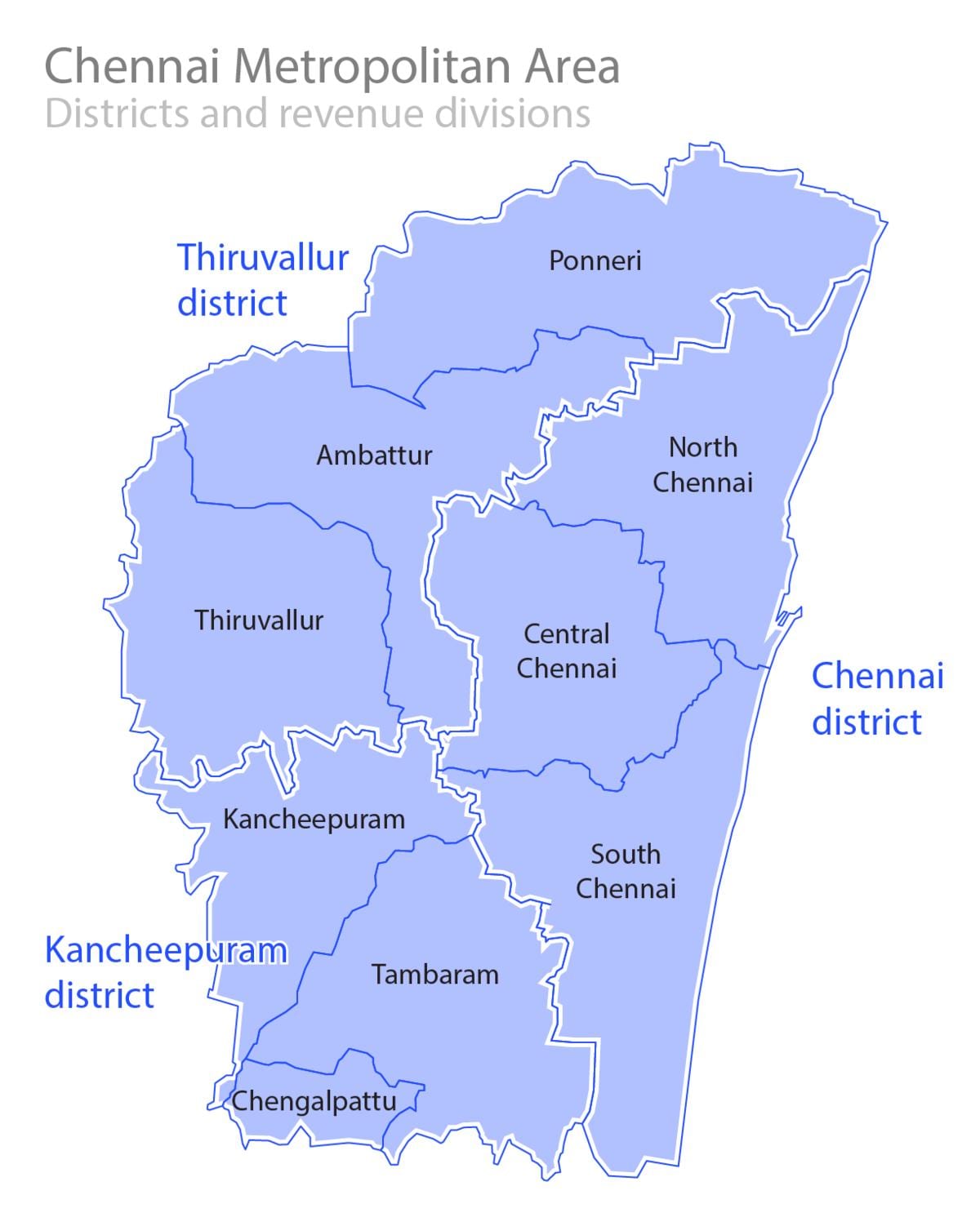 Chennai piirata kaart