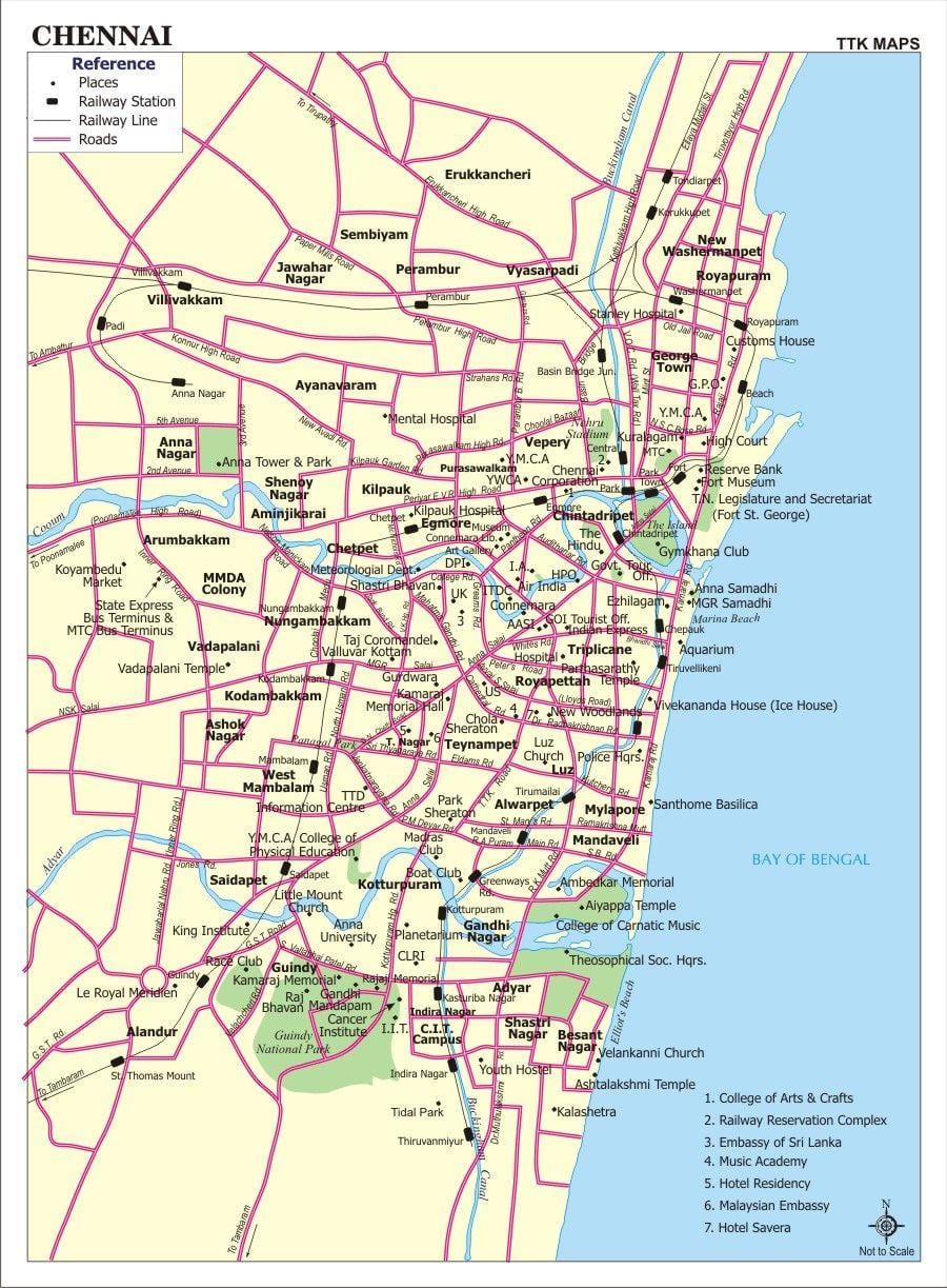 kaart Chennai city