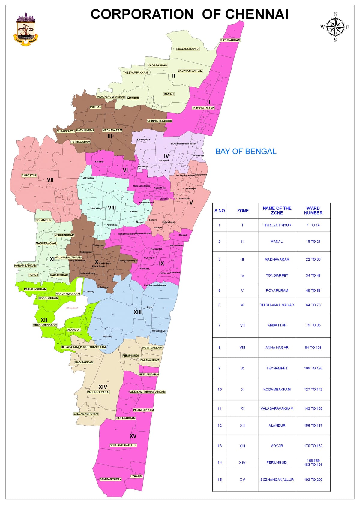 Chennai corporation koguduse kaart