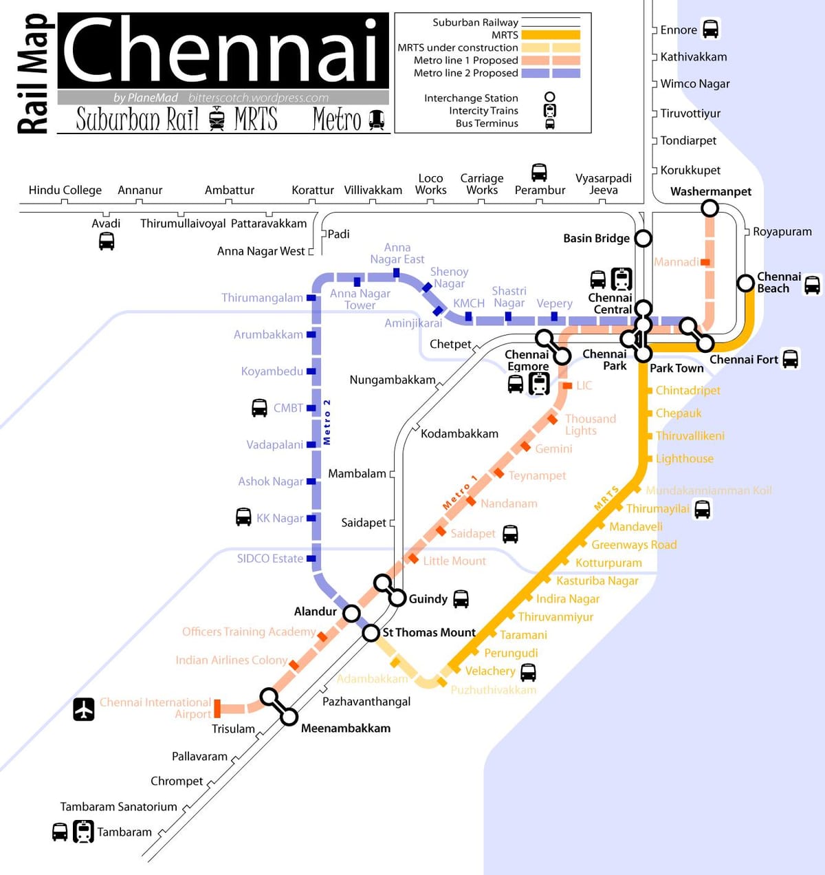 raudtee-kaart Chennai