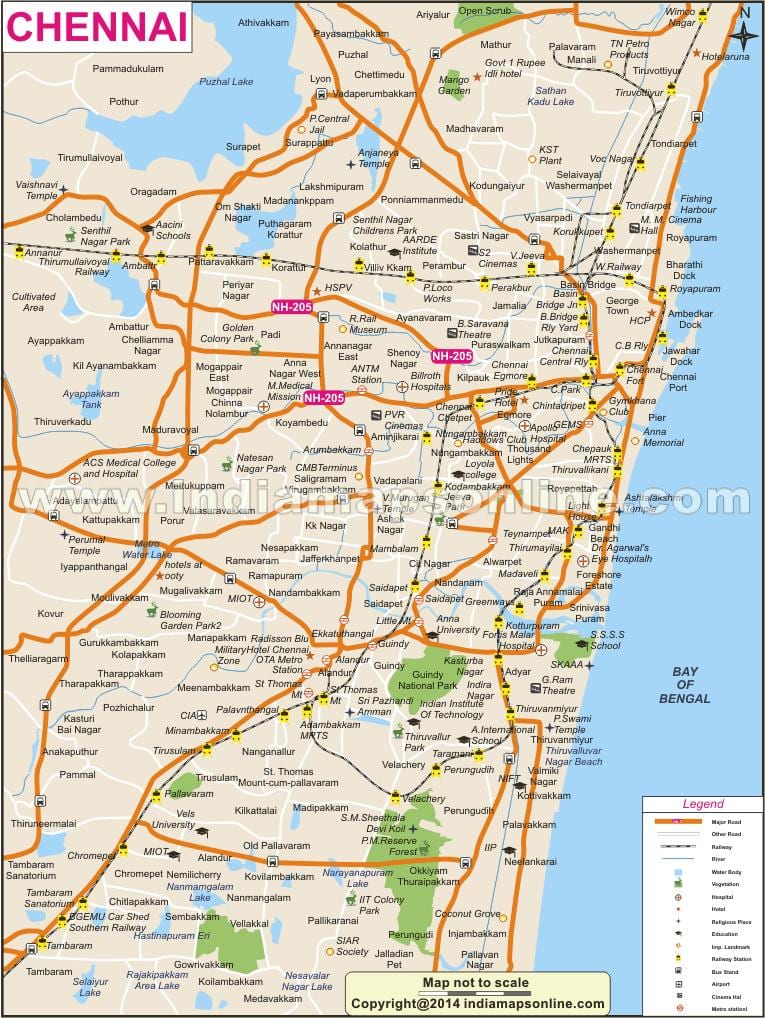 Chennai city täielik kaart