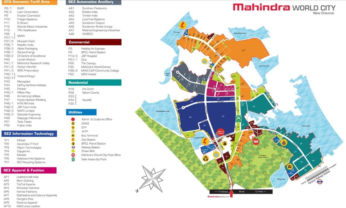 kaart Mahindra linna Chennai