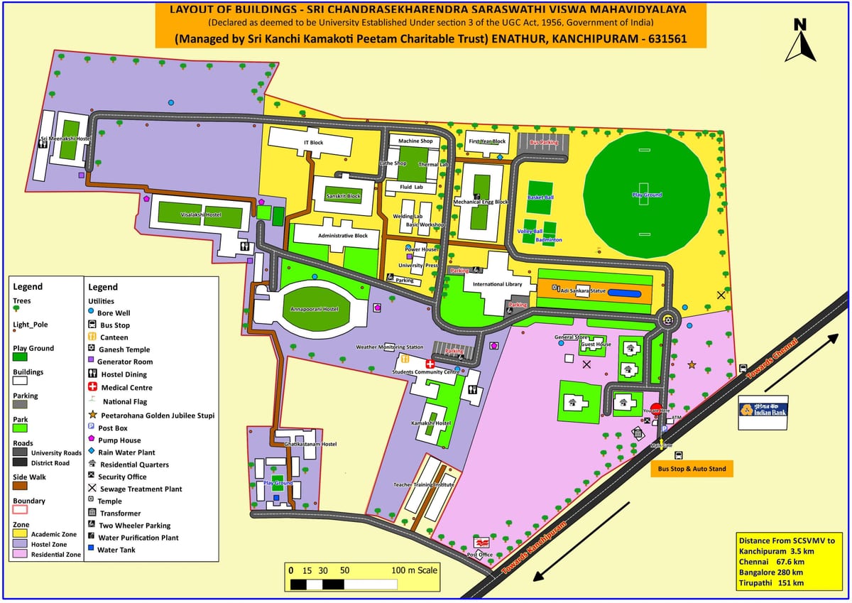 kaart VIT Chennai Campus